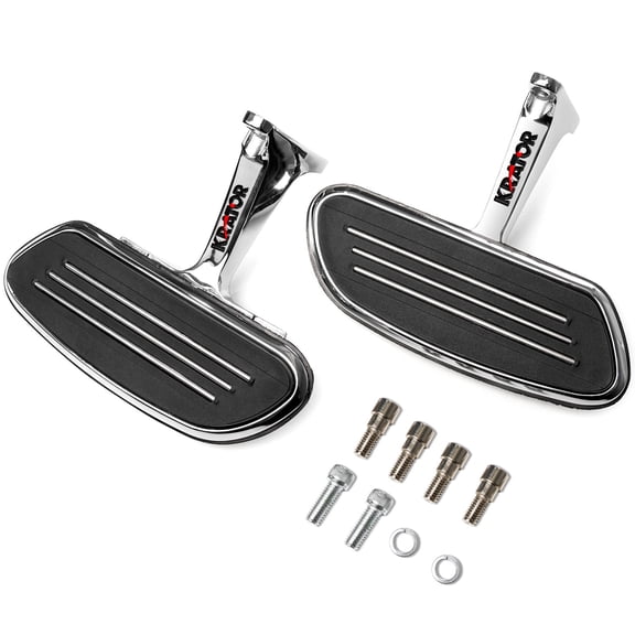 KapscoMoto Chrome Rear Passenger Floorboards Streamliner-Style Flip-Up Footboard Compatible with 2006-2019 Harley Davidson Street Glide - FLHX