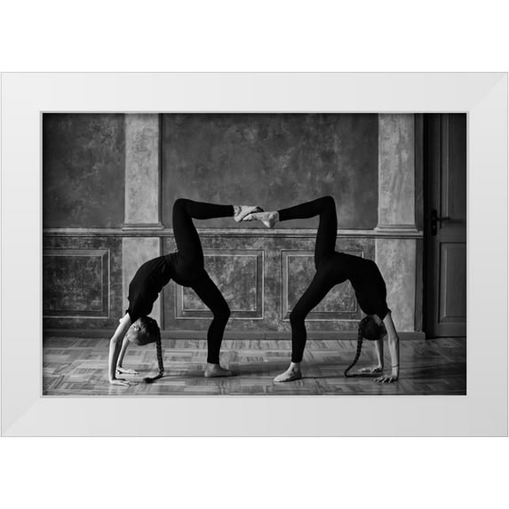 Kapsha, Eduards 18x13 White Modern Wood Framed Museum Art Print Titled - Twins