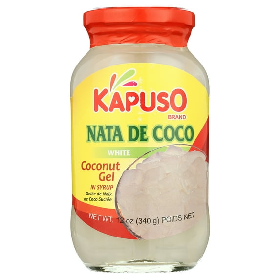Kapuso Nata De Coco White Coconut Gel in Syrup, 12 Oz Jar