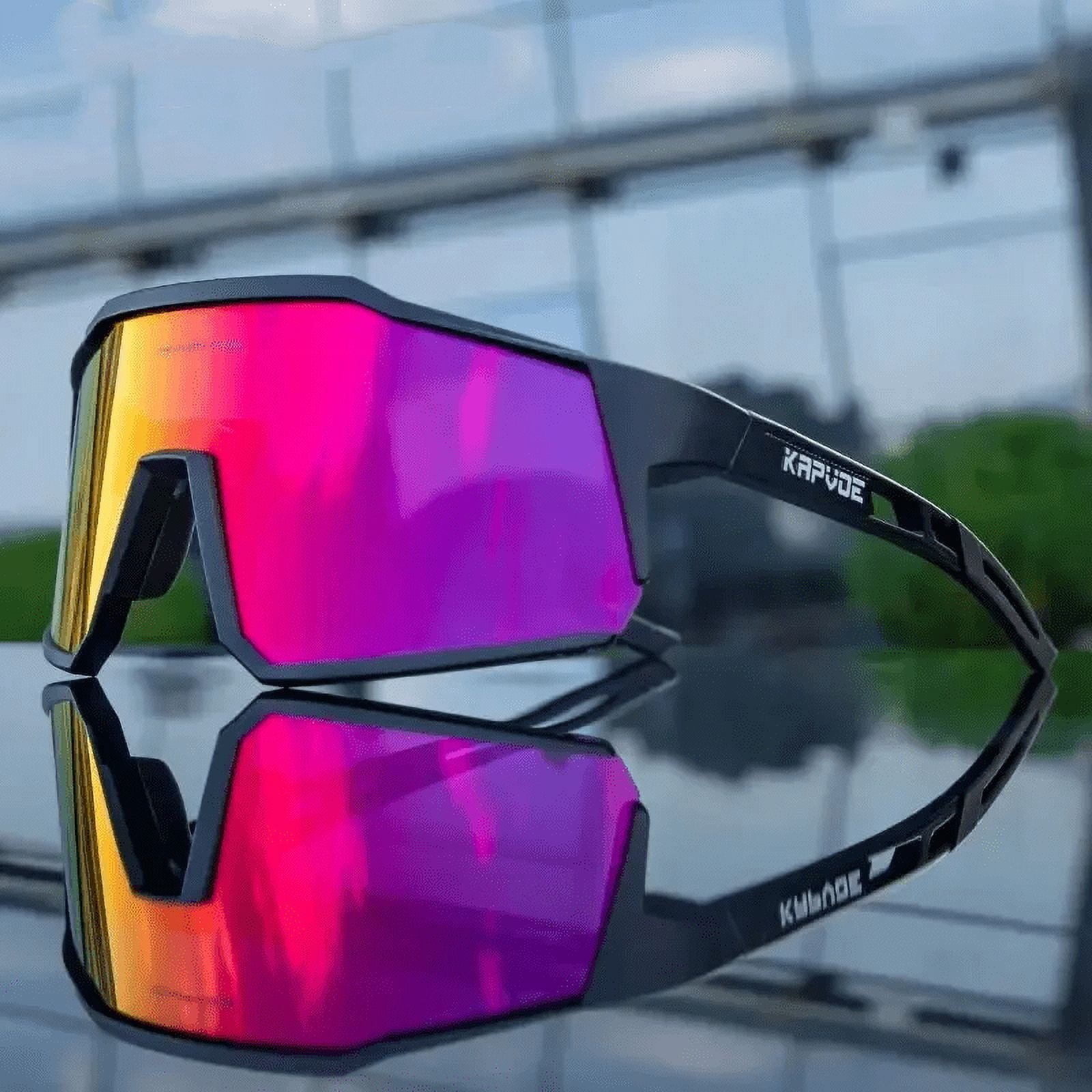 Kapvoe Cycling Glasses Polarized MTB Road Bike Glasses UV400 Protection ...