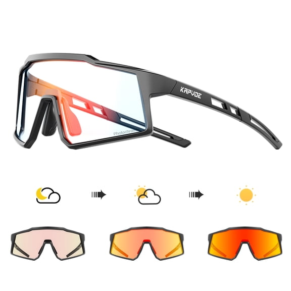 Kapvoe Kids Photochromic Cycling Sunglasses Children Eyewear Sports Running Biking UV400