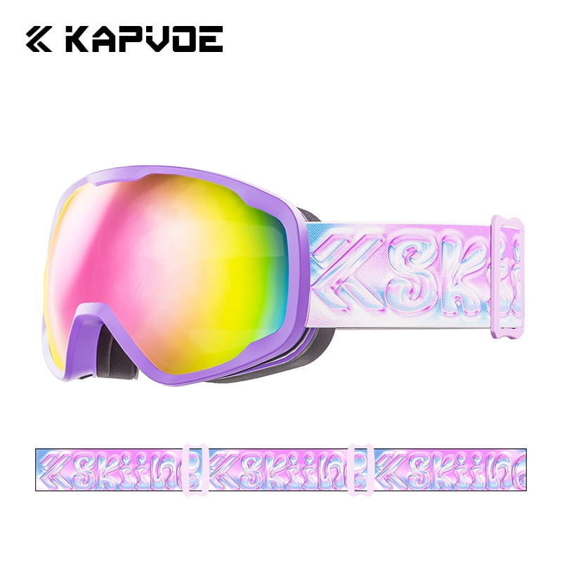 Kapvoe Kids Skiing Glasses Children Snow Goggles teenager Outdoor Sports Glasses Anti-fog Child Snowboard Goggle Skating competition Eyewear UV400 Skiing Glasses