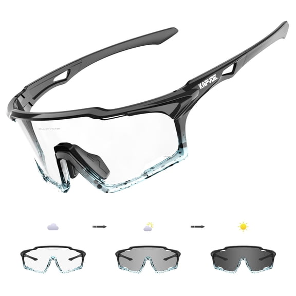 Kapvoe New Outdoor Photochromic Sunglasses Men Driving Bike Cycling Glasses Women Bicycle Riding Hiking Sports UV400 Goggles