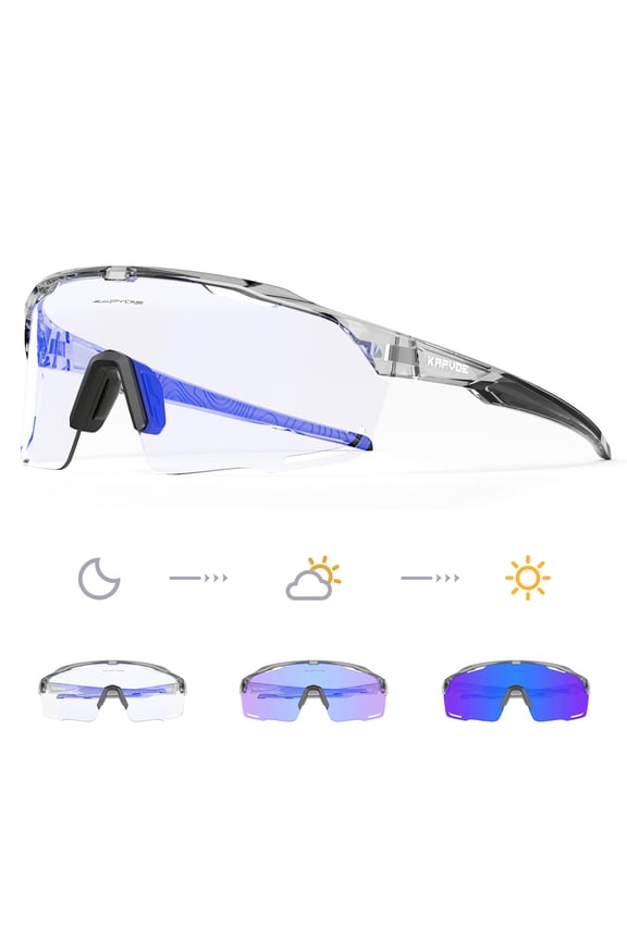 Photochromic Cycling Sunglasses for Men Blue Photochromic Golden Glasses UV400 MTB Bicycle Goggles Eyewear Sports