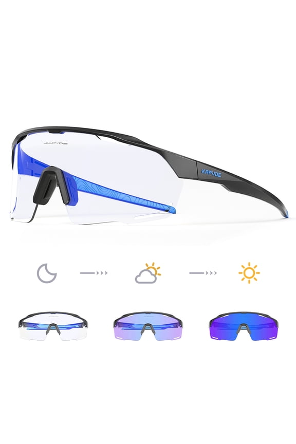 Photochromic Cycling Sunglasses for Men Blue Photochromic Golden Glasses UV400 MTB Bicycle Goggles Eyewear Sports