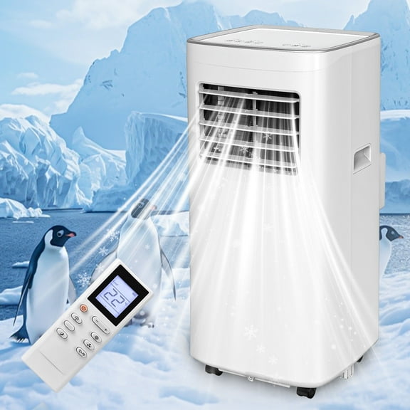 Kapwan Portable Air Conditioners 5100 BTU (8500 BTU ASHRAE),4-in-1 AC Unit Cools Spaces up to 360 sq. ft. and Features a Remote Control, LED Display,for Bedroom,Living Room,Ofice