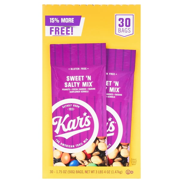 Kar's Gluten-Free Sweet 'n Salty Trail Mixes, 1.75 Oz, 30 Count - breakroom essentials