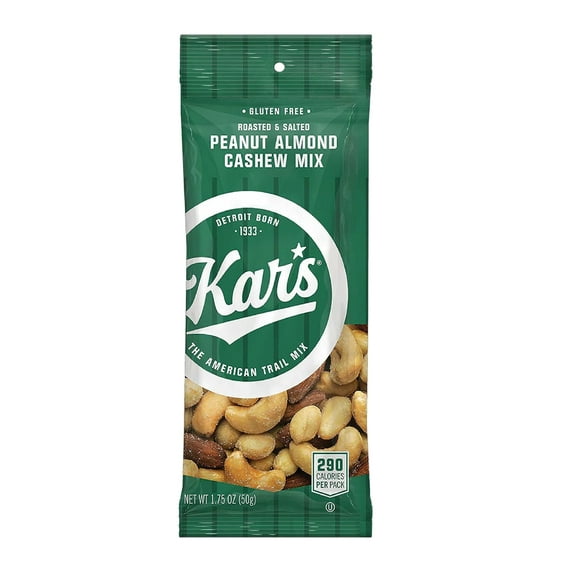 Kars TMH1Nuts Peanut Almond Cashew Mixed Nuts, 1.75 oz Individual Snack Packs - Bulk Pack of 72, Gluten-Free Snacks