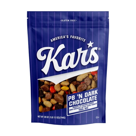 Kars Nuts Peanut Butter N Dark Chocolate Trail Mix, 28 oz  Resealable Pouch (Pack of 1), Gluten-Free Trail Mix Snack