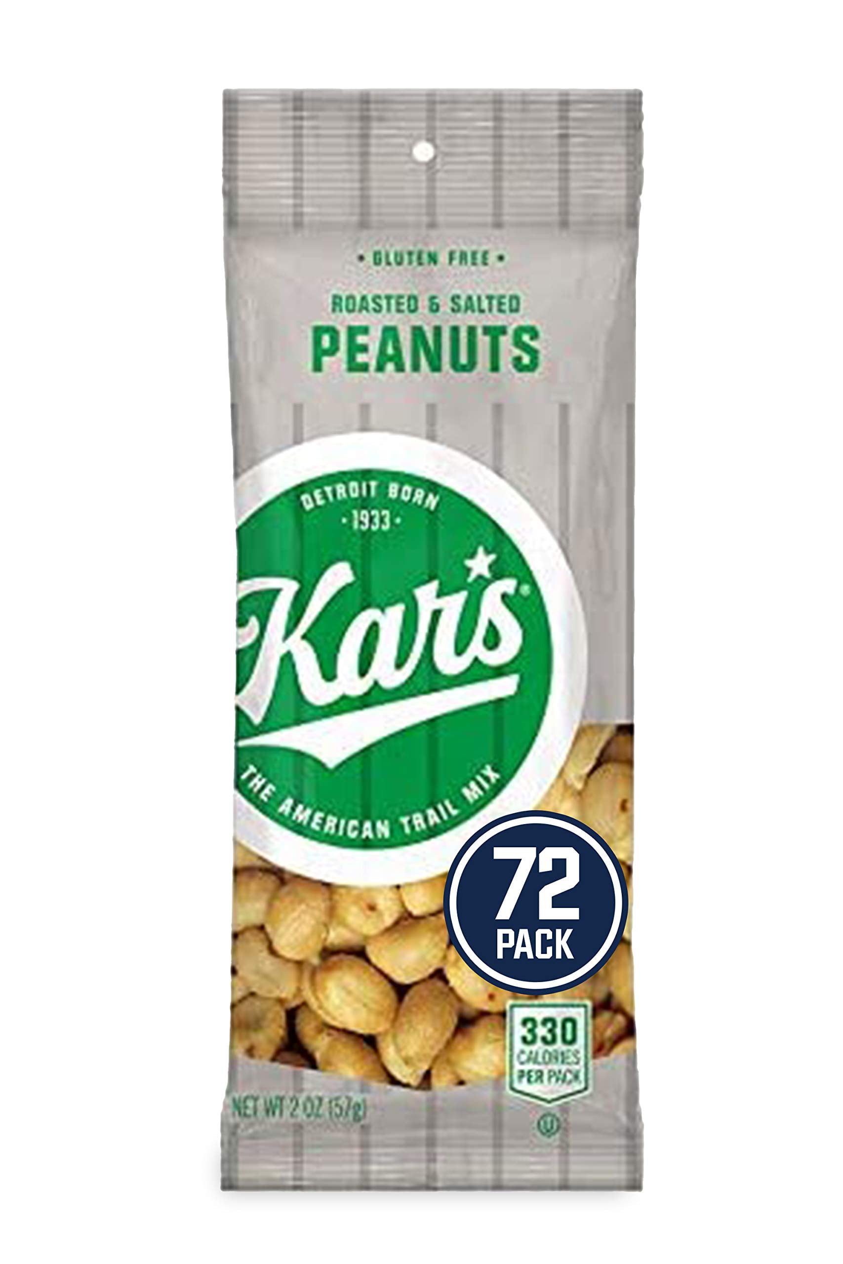 Kar's Nuts Roasted N' Salted Peanuts Snacks Gluten Free, Bulk Pack of