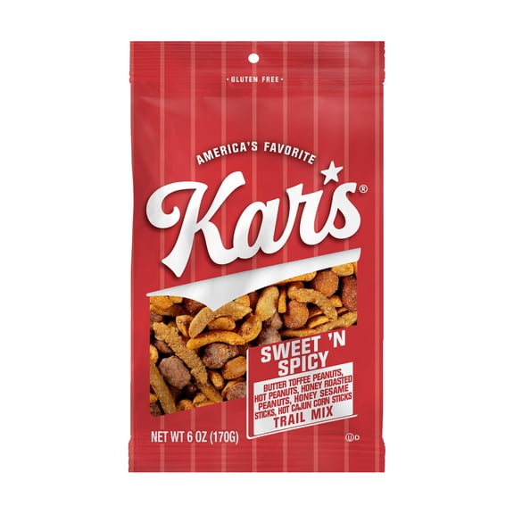 Kars Nuts Sweet N Spicy Trail Mix, 6 oz Individual Snack Packs  Bulk Pack of 12, Gluten-Free Snack Mix