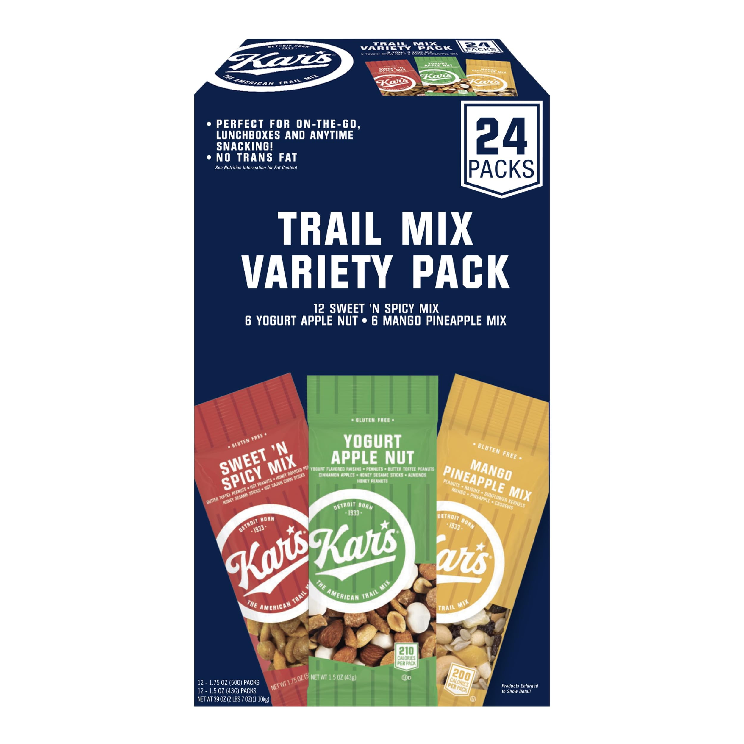 Kar’s Nuts Trail Mix STF9 Variety Pack, Pack of 24 Yogurt Apple Nut