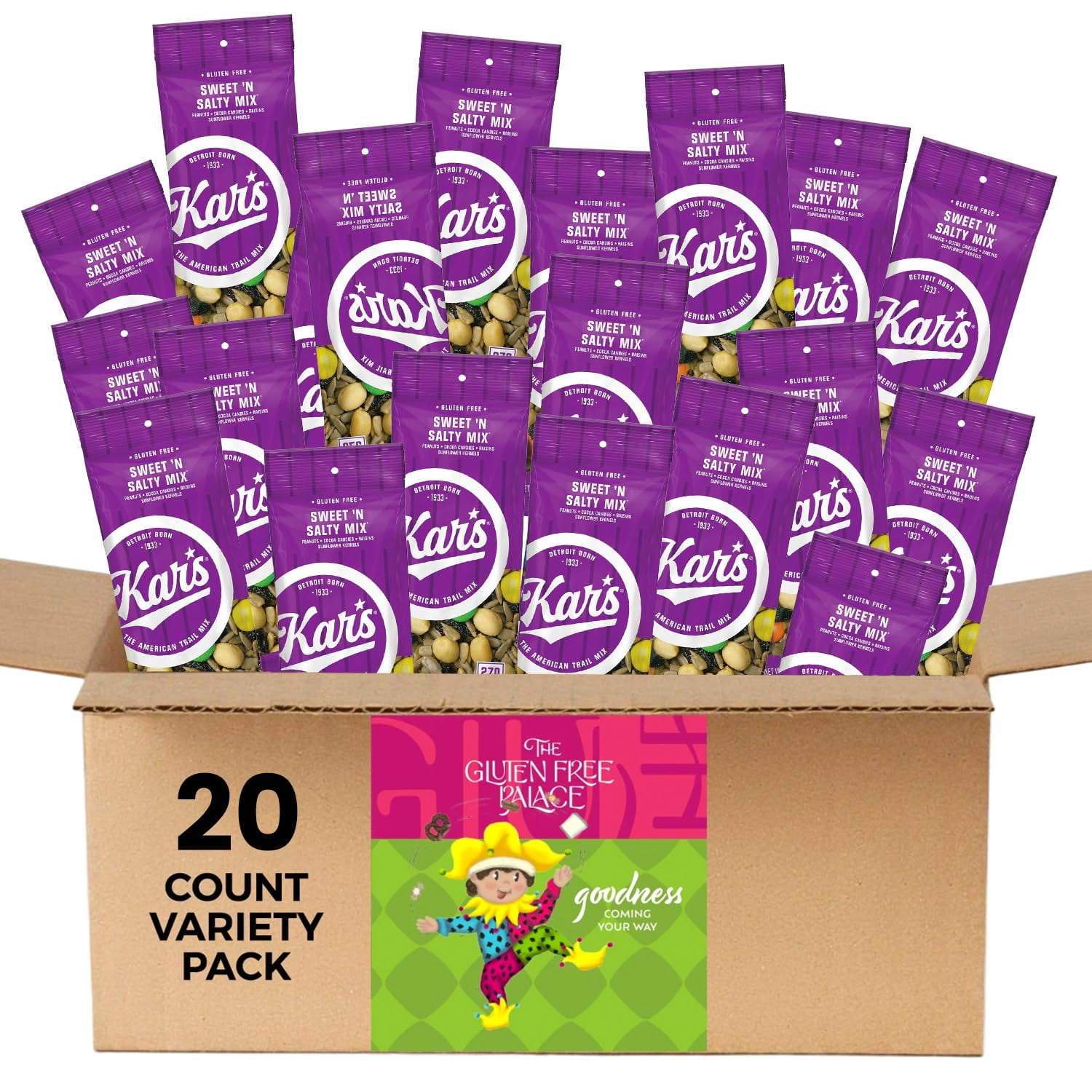 Kar’s Sweet N Salty CM31&nbsp;Mix - Trail Mix Individual Packs - On-The-Go Healthy Snacks - Gluten-Free Trail Mix Bulk (Sweet and Salty Mix, 20 Count)