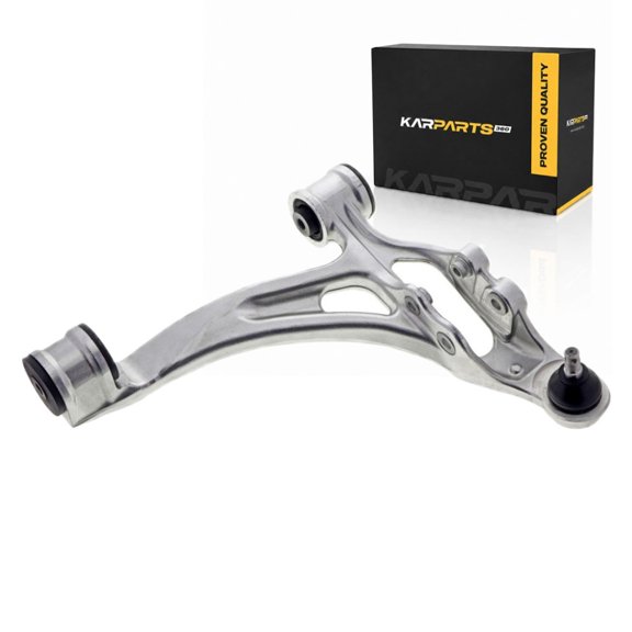 KarParts360 For 1990 1991 Mazda RX-7 Control Arm and Ball Joint | Aluminum Control Arm | Press In Ball Joint Mounting | Grooved Stud | Rubber Bushing | Silver