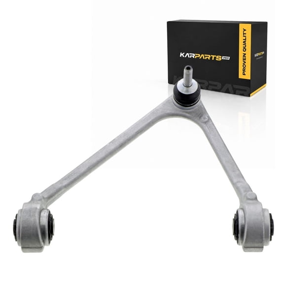 KarParts360 For 2000 2001 2002 Jaguar S-Type Control Arm and Ball Joint | Aluminum | Threaded Stud | Rubber Bushing | Silver Control Arm | Pre-Greased