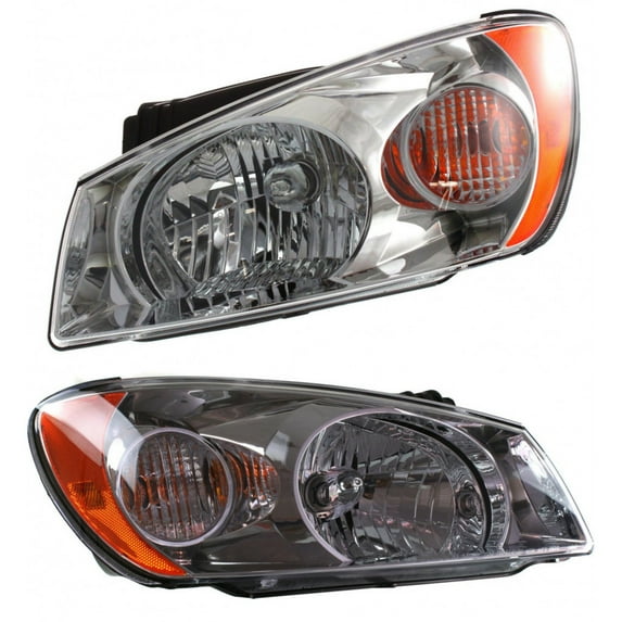 KarParts360 For 2004 2005 2006 Kia Spectra Headlight Assembly Pair Driver and Passenger Side LX Model Sedan w/ Bulbs For KI2502116, KI2503116 | 921012F030, 921022F030