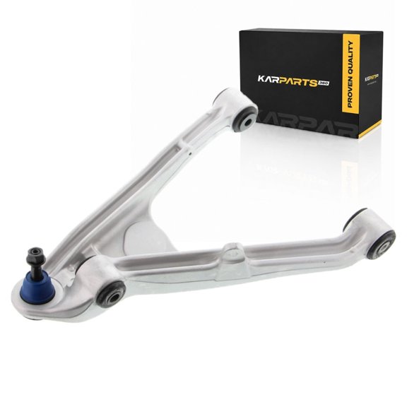 KarParts360 For 2004-2009 Cadillac XLR Control Arm and Ball Joint | Sintered Metal Bearing | Press In | Silver Control Arm | Threaded Stud | Rubber Bushing