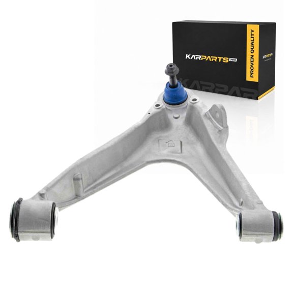 KarParts360 For 2004-2009 Cadillac XLR Control Arm and Ball Joint | Sintered Metal Bearing | Press In | Threaded Stud | Rubber Bushing | Silver Control Arm