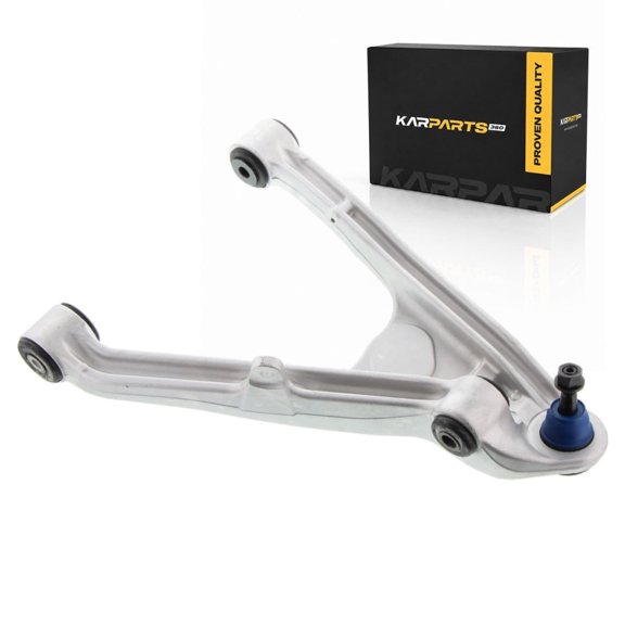 KarParts360 For 2004-2009 Cadillac XLR Control Arm and Ball Joint | Sintered Metal Bearing | Press In | Threaded Stud | Silver Control Arm | Rubber Bushing