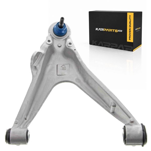 KarParts360 For 2004-2009 Cadillac XLR Control Arm and Ball Joint | Sintered Metal Bearing | Rubber Bushing | Press In | Silver Control Arm | Threaded Stud
