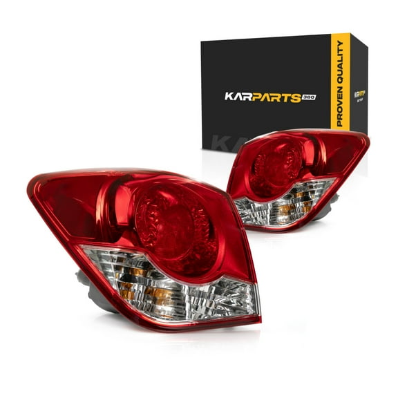 KarParts360 For 2011 2012 2013 2014 2015 Chevy Cruze Tail Light Assembly Pair Driver and Passenger Side w/ Bulbs For GM2804107 GM2805107 | 96828250, 96828251