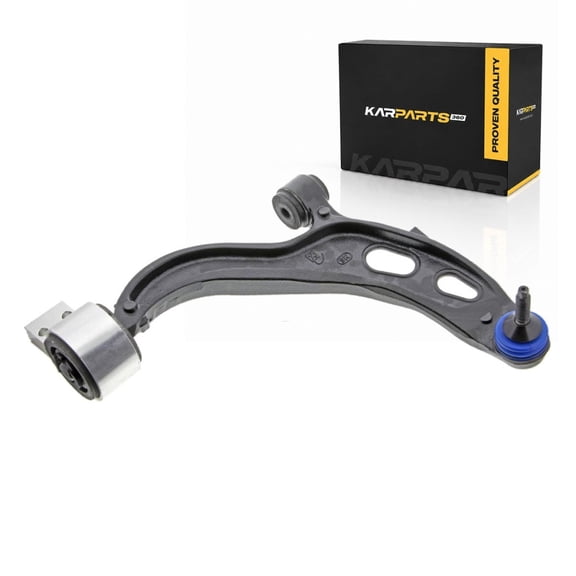 KarParts360 For 2013 2014 2015 Ford Flex Control Arm and Ball Joint | Sintered Metal Bearing | Blue Boot | Threaded Stud | Black Control Arm | Rubber Bushing