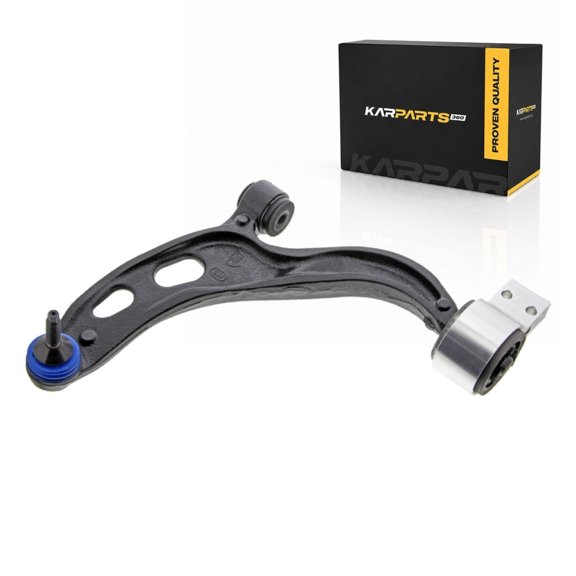 KarParts360 For 2015 16 17 18 2019 Ford Flex Control Arm and Ball Joint | Sintered Metal Bearing | Blue Boot | Threaded Stud | Black Control Arm | Rubber Bushing