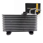 KarParts360 For 2018 2019 2020 Mitsubishi Eclipse Cross Automatic Transmission Oil Cooler | Aluminum Core | Hose Clamp Connector | Crossflow Flow Configuration | 4.93 in. Core Height | For MI4050107
