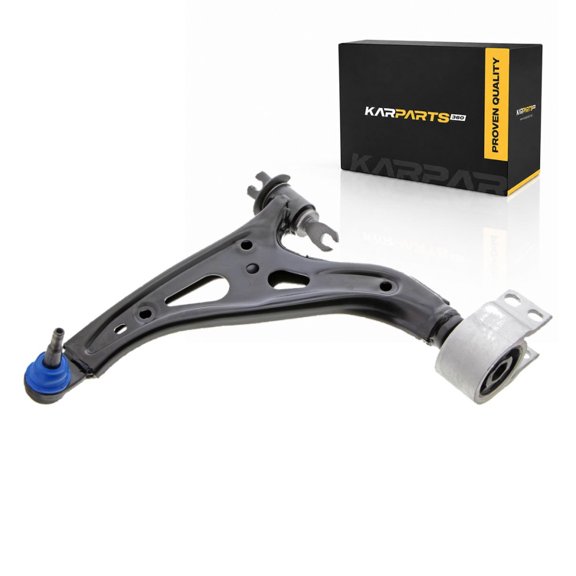 KarParts360 For 2018-2024 Chevy Equinox Control Arm and Ball Joint | Sintered Metal Bearing | Threaded Ball Joint Stud | Rubber Bushing | Black | Steel