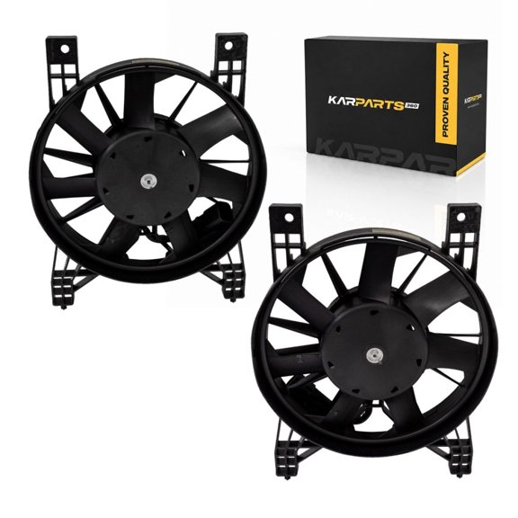 KarParts360 For 2024-2026 Chevy Corvette Radiator and Condenser Fans | Pair | Driver And Passenger Side | With Brushless Motor | Polyamide/Glass Fiber | 3 Connector | Single Fan | GM3115358, GM311535