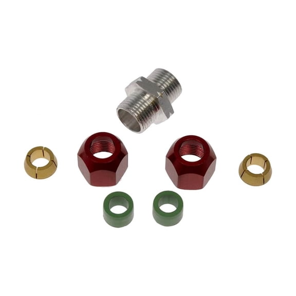 KarParts360 Air Conditioning Line Connector | Aluminum, Brass, Rubber Material | Compression Fitting Attachment End 1 and 2 | 1 Connection Quantity | 25.4 Millimeters End 1 Outside Diameter