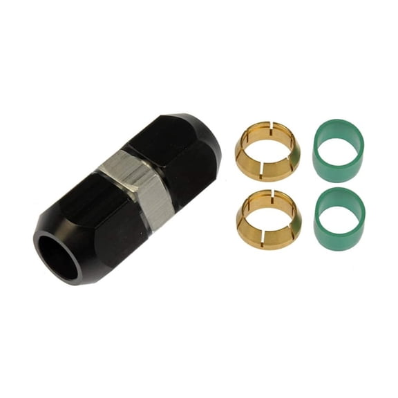 KarParts360 Air Conditioning Line Connector | Aluminum, Brass, Rubber Material | Compression Fitting Attachment End 1 and 2 | Straight Fitting Angle | 1 Connection Quantity | Replacement For 88878215