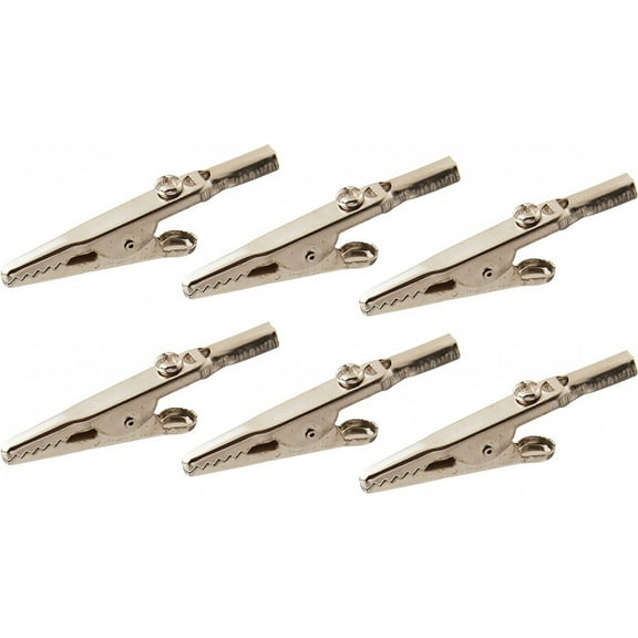 KarParts360 Alligator Clips | Silver | Steel Clamp | 1.5MM Maximum Amperage | 0.25 Inches Clamp Maximum Opening Size