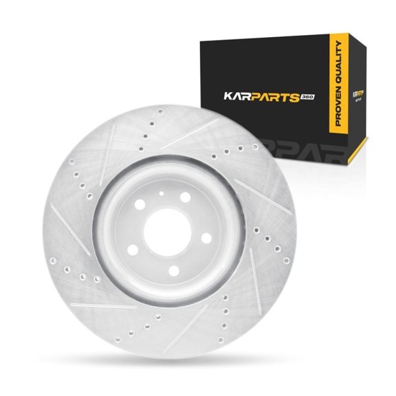 KarParts360 For Audi Q5 2013 14 15 16 2017 Disc Brake Rotor | Silver | 28 Millimeters / 1.10 Inches Discard Thickness | 30 Millimeters / 1.18 Inches Nominal Thickness | 5 Stud/Lug Hole