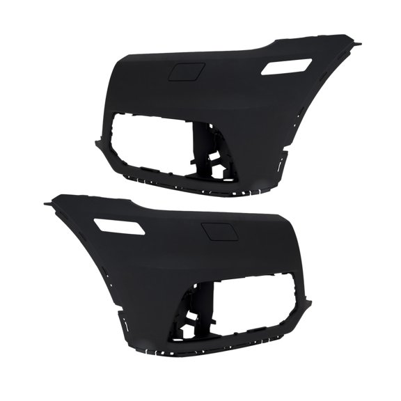 KarParts360 For Audi Q5 2018 2019 2020 Bumper Cover Driver and Passenger Side Pair Front Center | CAPA | Primed | Black | Polypropylene Plastic | AU1016109C, AU1017109C | 80A807107CGRU, 80A807108CGRU