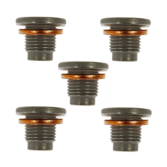 KarParts360 For Audi Q7 2007-2016 Engine Oil Drain Plug | 5 Pieces | Steel/Aluminum Material | Black Color | Allen Key Head Drive Type | With 5 Washers | Replacement For 11137585928