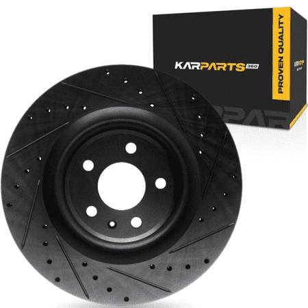 KarParts360 For Audi Q8 e-tron 2024 Brake Rotor Rear, Passenger Side | Cast Iron | Vented | Black Finish | 28 Millimeters/1.10 Inches Nominal Thickness | 350 Millimeters/13.78 Inches Outside Diameter