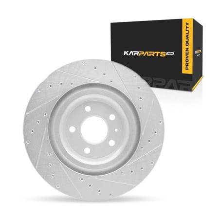 KarParts360 For Audi Q8 e-tron 2024 Disc Brake Rotor | Silver | 26 Millimeters / 1.02 Inches Discard Thickness | 28 Millimeters / 1.10 Inches Nominal Thickness | 5 Stud/Lug Hole