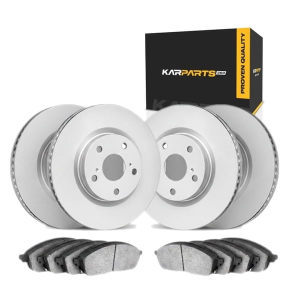 KarParts360 For BMW 325i/335is 2012 2013 Rotors and Brake Pads | 4 Stud/Lug Hole | 11.06 Inches Outside Diameter | 0.85 Inches Discard Thickness | 2.72 Inches Center Hole Diameter