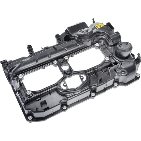 KarParts360 For BMW 328i/528i 2012 13 14 15 2016 Engine Valve Cover | Black | Plastic | Contains Oil Baffles | DOHC Cylinder Head | With Grommets | 6.5 Inches Height | Replacement For 11127588412
