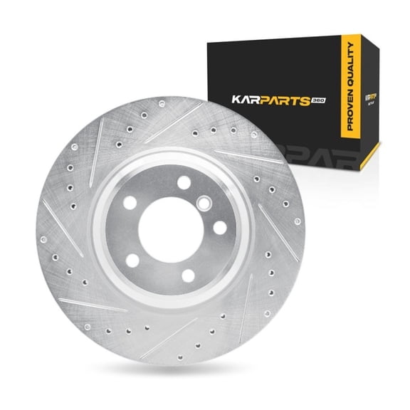 KarParts360 For BMW 335is 2011 2012 2013 Brake Rotor Front, Driver Side | Silver | 5 Stud/Lug Hole | 13.70 Inches Outside Diameter | 1.12 Inches Discard Thickness