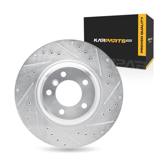 KarParts360 For BMW 335is 2011 2012 2013 Brake Rotor Front, Passenger Side | Silver | 5 Stud/Lug Hole | 13.70 Inches Outside Diameter | 1.12 Inches Discard Thickness
