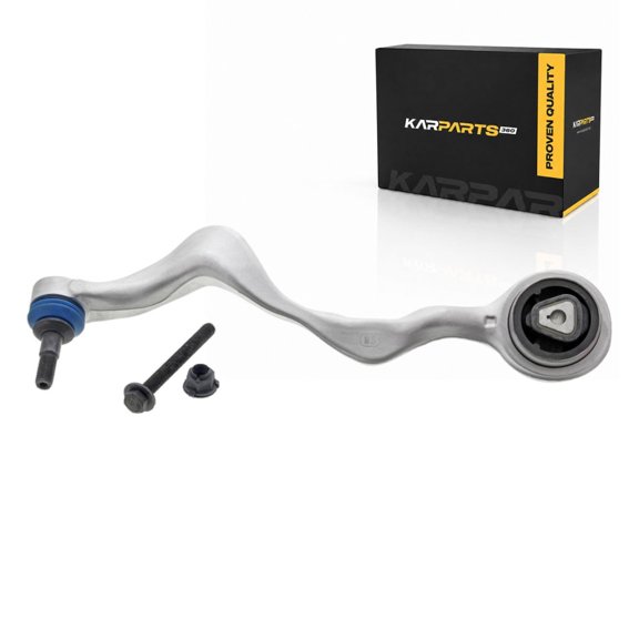 KarParts360 For BMW 335is 2011 2012 2013 Control Arm and Ball Joint | Aluminum | Threaded Ball Joint Stud | Rubber Bushing | Silver Control Arm | Pre-Greased