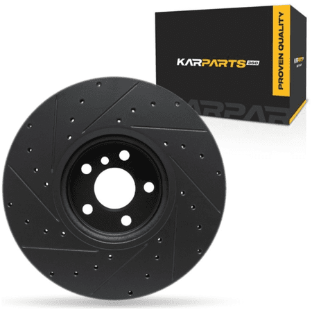KarParts360 For BMW 430i Gran Coupe 2022 2023 2024 2025 Disc Brake Rotor | Black | 34.4 Millimeters / 1.35 Inches Discard Thickness | 348 Millimeters / 13.70 Inches Outside Diameter