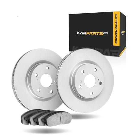 KarParts360 For BMW 528i/535i/535i xDrive 2010-2016 Brake Set Front | Cast Iron | Performance/Racing Driving Style | Vented Rotor | 108 Millimeters/4.25 Inches Bolt Circle | Low Metallic Pads | Plain