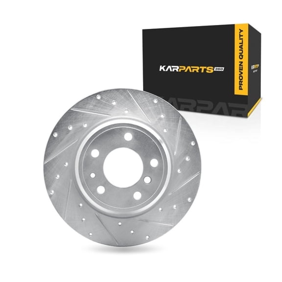 KarParts360 For BMW 850i 1991 1992 Brake Rotor Rear, Passenger Side | Silver | 12.76 Inches Outside Diameter | 0.41 Inches Discard Thickness | 2.95 Inches Center Hole Diameter