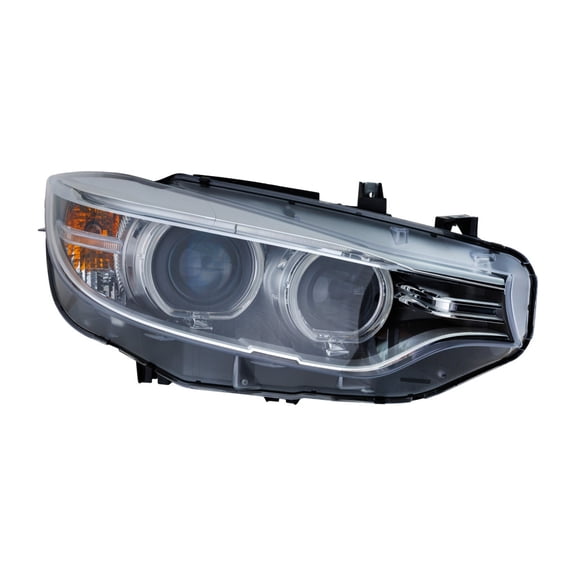 KarParts360 For BMW M3 2015 2016 2017 2018 Headlight Assembly Passenger Side | CAPA | HID | Clear Lens | Black/Chrome Housing | Sedan | w/Halo/Projector | BM2519160, BM2519160C | 63117377852, 1171475