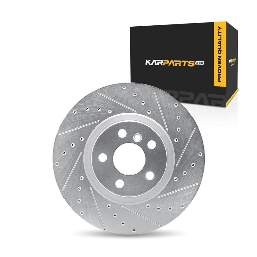 KarParts360 For BMW X2 2018 19 20 21 22 2023 Brake Rotor Front, Passenger Side | Silver | 12.99 Inches Outside Diameter | 0.88 Inches Discard Thickness | 2.64 Inches Center Hole Diameter