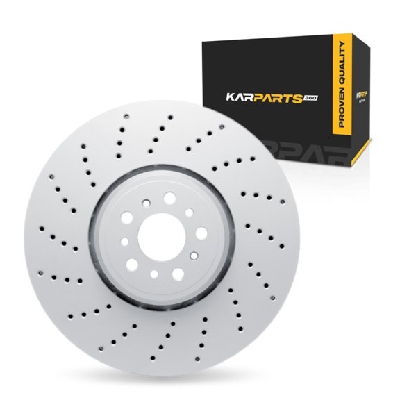KarParts360 For BMW X4/X3 2020 21 22 23 24 2025 Brake Rotor | Coated | 34.4 Millimeters / 1.35 Inches Discard Thickness | 395 Millimeters / 15.55 Inches Outside Diameter