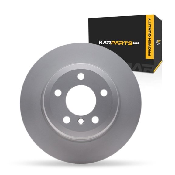 KarParts360 For BMW X5/X6 2007-2019 Brake Rotor Rear | Cast Iron | Vented | 75 Millimeters/2.95 Inches Center Hole Diameter | 18.4 Millimeters/0.72 Inches Discard Thickness | 5 Stud/Lug Hole
